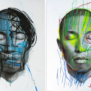 The Radiants and Head (diptych)